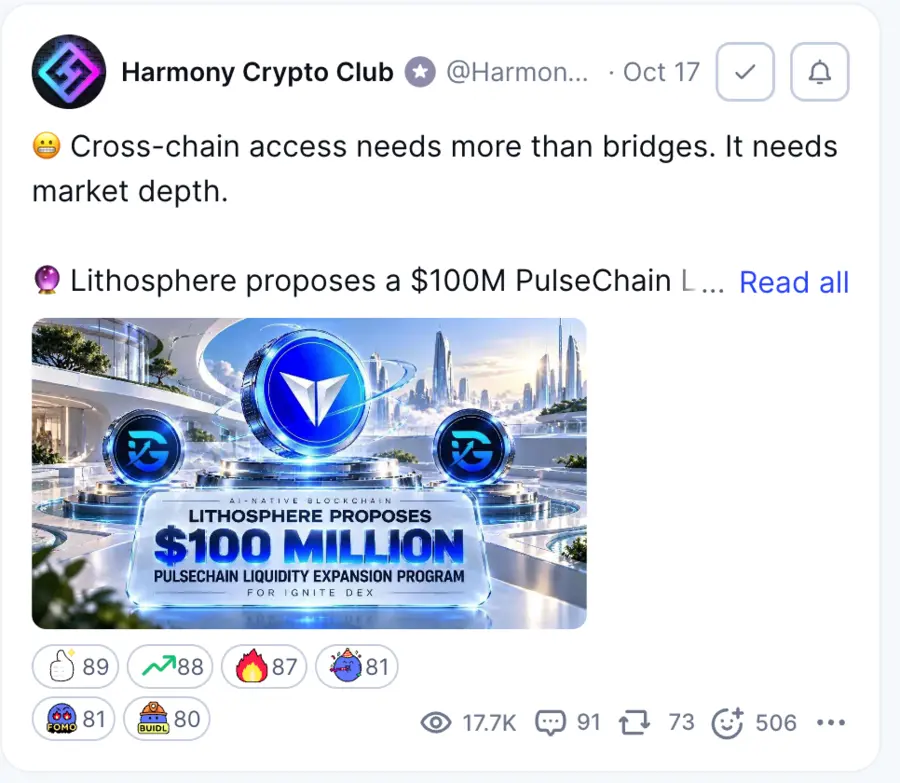 CoinMarketCap Community post about a liquidity program