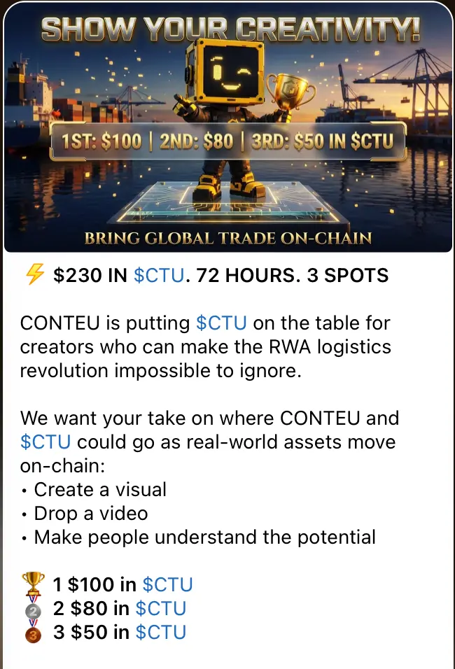 Telegram post announcing a creator contest